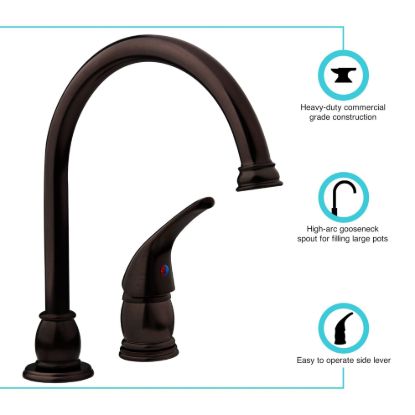 DURA FAUCET GOOSE NECK RV KITCHEN FAU - MK301VB