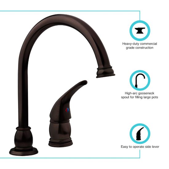 DURA FAUCET GOOSE NECK RV KITCHEN FAU - MK301VB