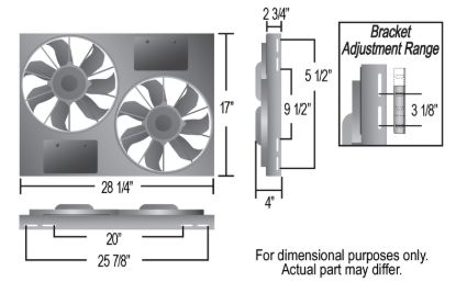 DERALE DUAL RAD FAN/ALUMINUM SHR - 16838