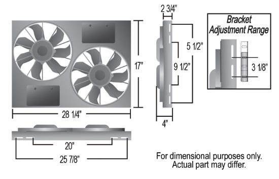 DERALE DUAL RAD FAN/ALUMINUM SHR - 16838