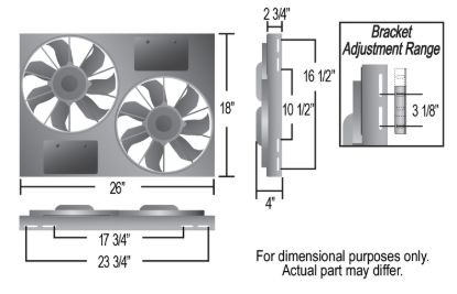 DERALE DUAL RAD FAN/ALUMINUM SHR - 16842