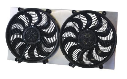 DERALE DUAL RAD FAN/ALUMINUM SHROUD ASSEMB - 16843