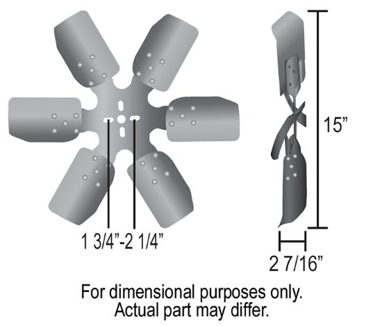 DERALE 15' RIG FAN W/STLBLD STD - 17315