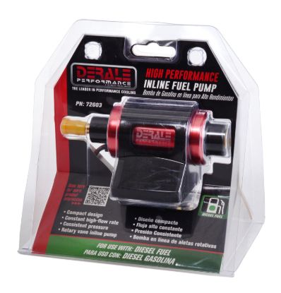 DERALE HP IN-LINE FUEL PUMP-130LPH - 72003