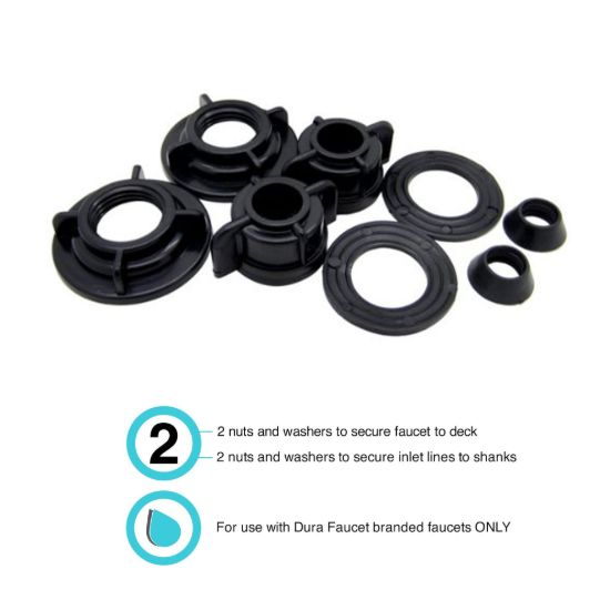 DURA FAUCET MOUNTING WASHERS & NUTS - DFRK100