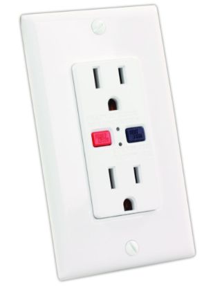 JR PRODUCTS GFCI ELECT OUTLET  WHT - 15005