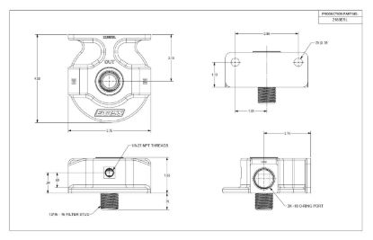 EARL'S BILLET REMOTE FILTER MOUNT W/-10 OR - 2188