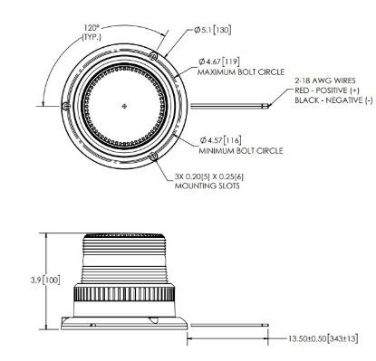 ECCO ELECT LED BEACON LOW PROFILE  P - 6465A