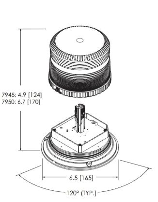 ECCO ELECT LED BEACON AMBER CL2 VM - 7945AVM