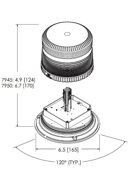 ECCO ELECT LED BEACON AMBER CL2 VM - 7945AVM