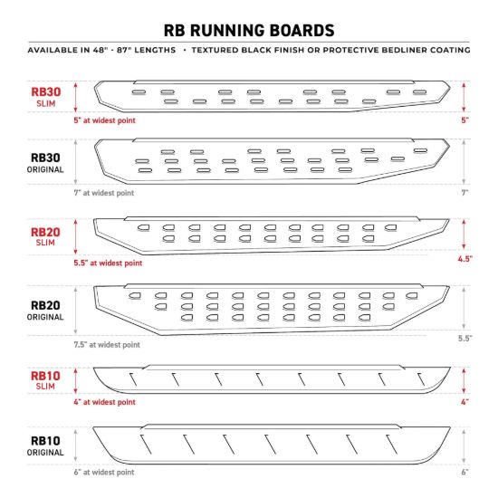 GO RHINO RB30 SLIM LINE RUNNING BOARDS KIT - 69643687SP