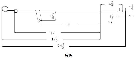 MR GASKET DIPSTICK W/TUBE-BB CHEV - 6236