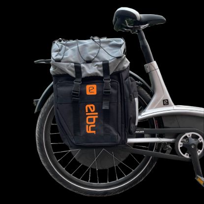 ELBY BIKES PANNIER BAG BLACK W/ORANGE LOGO - E08152