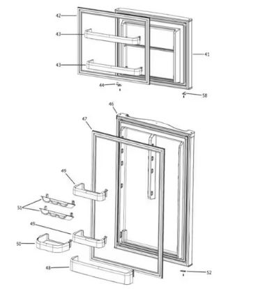 GE APPLIANCE GPV10 STAINLESS REFRIGERATOR DOOR - WR78X32432