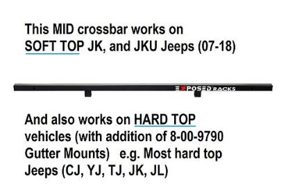EXPOSED RACK SOLID MID XBAR-BLK - 8009602BK