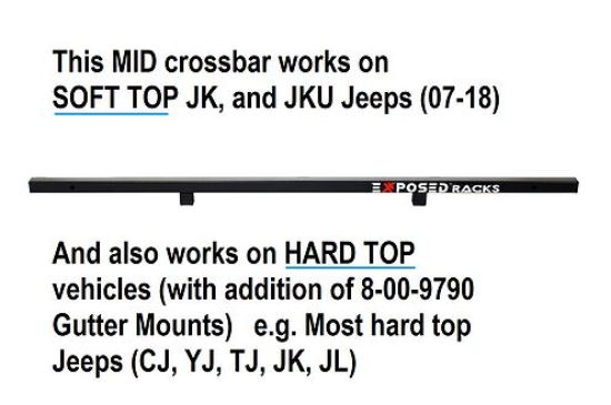 EXPOSED RACK SOLID MID XBAR-BLK - 8009602BK