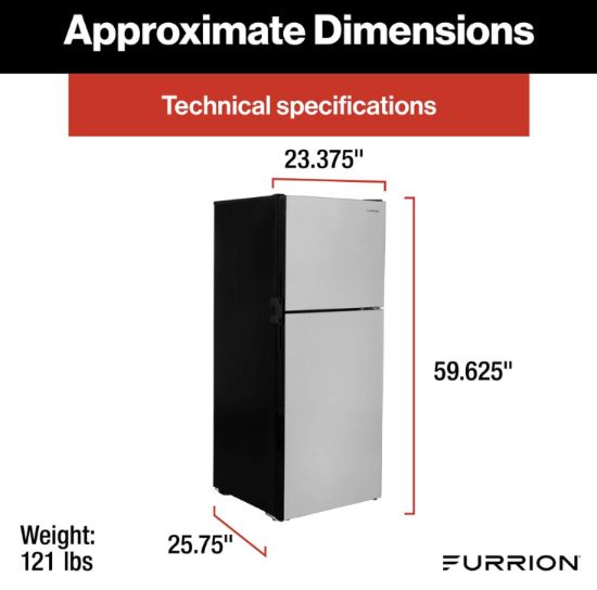FURRION LLC 10.6 CUFT 12V FRIDGE 2 DOOR SS - 2024120716