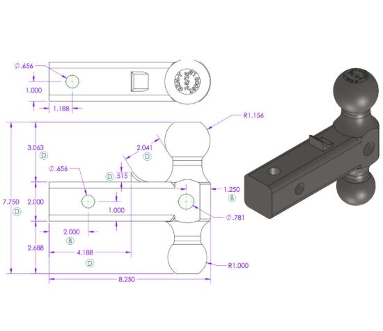 GEN-Y HITCH 16K VERSA-BALL MOUNT 2' SHANK 2K TW - GH051