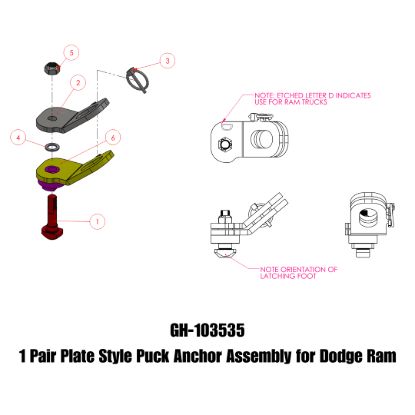 GEN-Y HITCH 1 PAIR - PLATE STYLE PUCK ANCHOR AS - GH103535