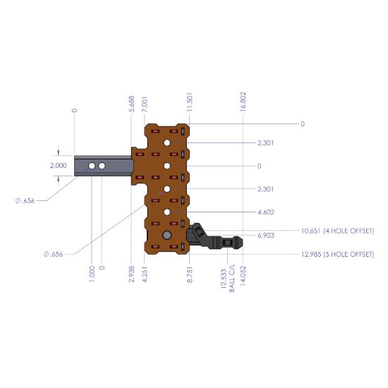GEN-Y HITCH REBEL-X 2' HOLLOW SHANK 7' OFFSET D - GH13155X