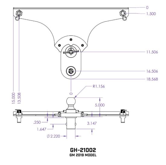 GEN-Y HITCH GOOSEPUCK 5' OFFSET BALL-PUCK MOUNT - GH21002