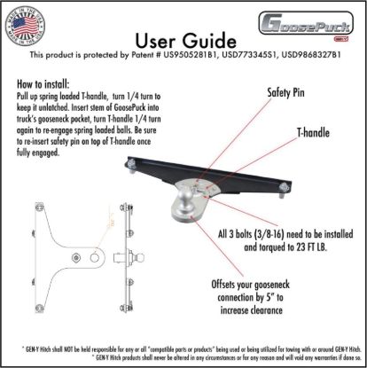 GEN-Y HITCH GOOSEPUCK 5' OFFSET BALL-PUCK MOUNT - GH21005