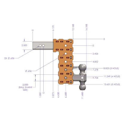 GEN-Y HITCH PHANTOM-X 2.5' SOLID SHANK 5' DROP - GH2423X