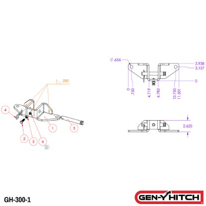 GEN-Y HITCH SWAY CONTROL HEAD 2' SHANK & GH-097 - GH3001