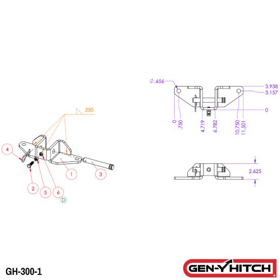 GEN-Y HITCH SWAY CONTROL HEAD 2' SHANK & GH-097 - GH3001