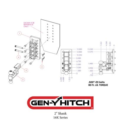 GEN-Y HITCH MEGA-DUTY 2.5' BOLT-ON 9' DROP 3.5K - GH3024