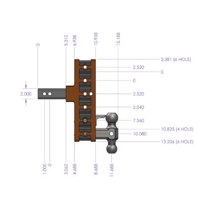 GEN-Y HITCH MEGA-DUTY 2' SHANK 7.5' DROP 1.5K T - GH304