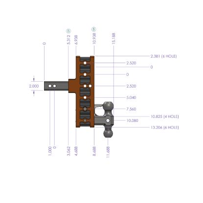 GEN-Y HITCH MEGA-DUTY 2' SHANK 7.5' DROP 2K TW - GH524