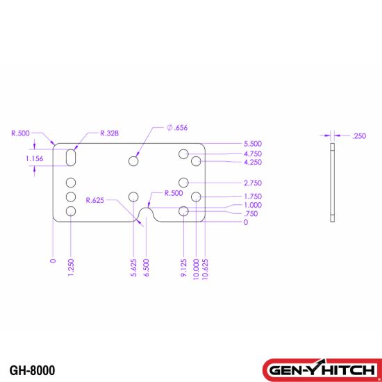 GEN-Y HITCH FIFTH WHEEL SHIM PLATES 1/4' QTY 2 - GH8000