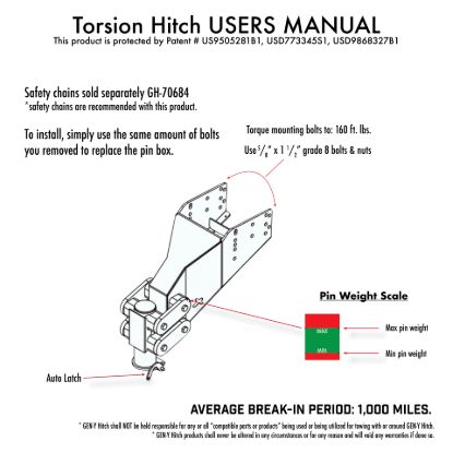 GEN-Y HITCH EXECUTIVE TORSION-FLEX AUTO LATCH F - GH8055AL