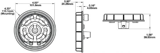 JW SPEAKER 234  REVERSE  12/24V 4' RND - 0347881