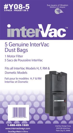 INTERVAC VAC Y08-5 DUST BAGS FOR H F AND RM - Y085