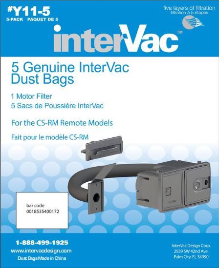 INTERVAC VAC Y11-5 DUST BAGS FOR CS-RM AND CS-9. - Y115