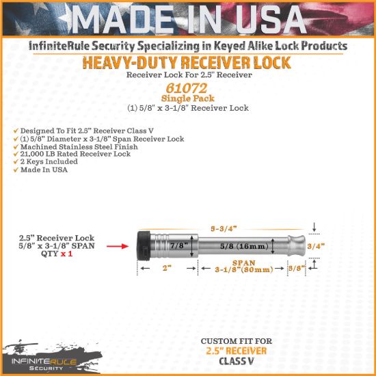 INFINITERULE COUPLER LOCK & RECEIVER LOCK - 61637BX