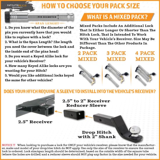 INFINITERULE HITCH LOCKS & RECEIVER LOCK - 61775S