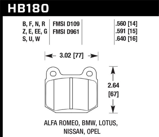 HAWK PAD HP+AR/INF/LOT/MIT/NIS - HB180N560