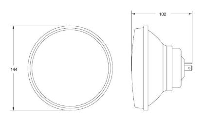 HELLA LNS RFL H4 5.75' - 002850001