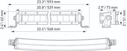 HELLA BLK MAG TOUGH 20' SLIM CURV LTBAR - 358197501