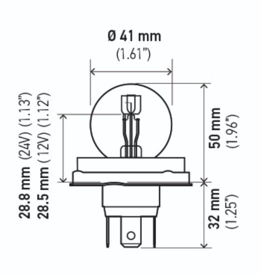 HELLA BULB 12V 45/40W P45T S13 - 7951