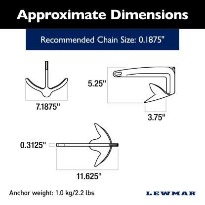 LEWMAR CLAW ANCHOR 2.2 LB/1 KG - 0057901
