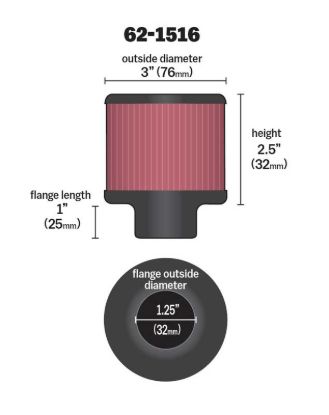 K&N FILTER CRANKCASE VENT FLT.SEE AP - 621516