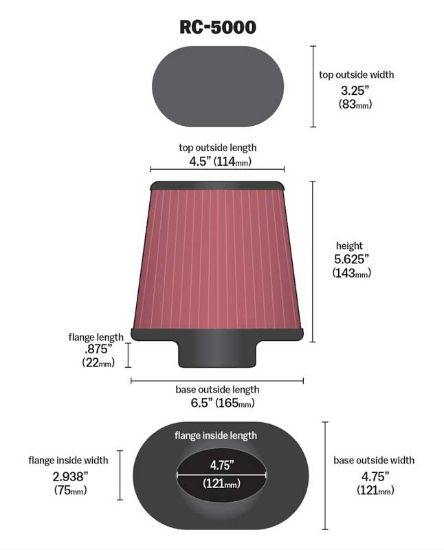 K&N FILTER AIR FILTER SEE APPL.GUIDE - RC5000