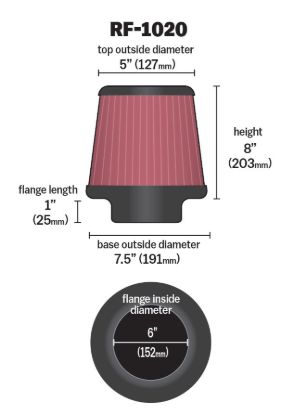 K&N FILTER AIR FILTER SEE APPL.GUIDE - RF1020