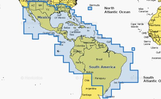 NAVIONICS MEXICO  CARIBBEAN TO BRAZIL - 010C136430