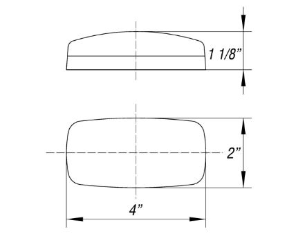OPTRONICS M/C; OVAL;BLK BASE; AMB - MC32ABS