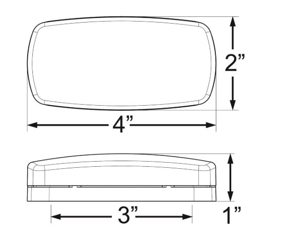 OPTRONICS ONE LED MRK LGHT;OVAL;BLK BSE;AMBR; - MCL0032ABB